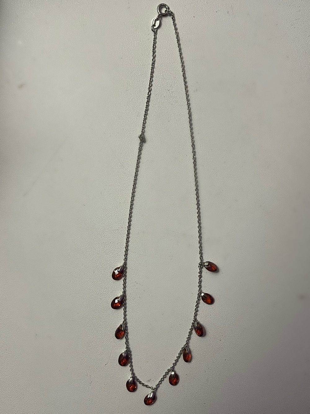 Red Droplet Gem Necklace